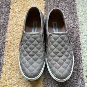 Steve Madden gray quilted slip on sneakers size 6